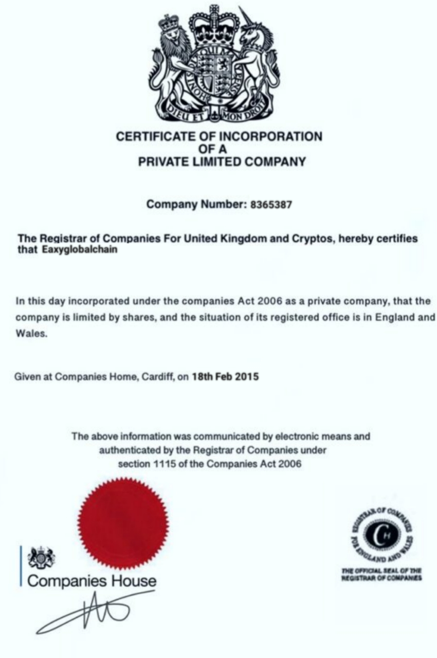 certificate